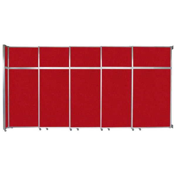 Versare Operable Wall Sliding Room Divider 15'7" x 8'5-1/4" Red Fabric 1072527 - main